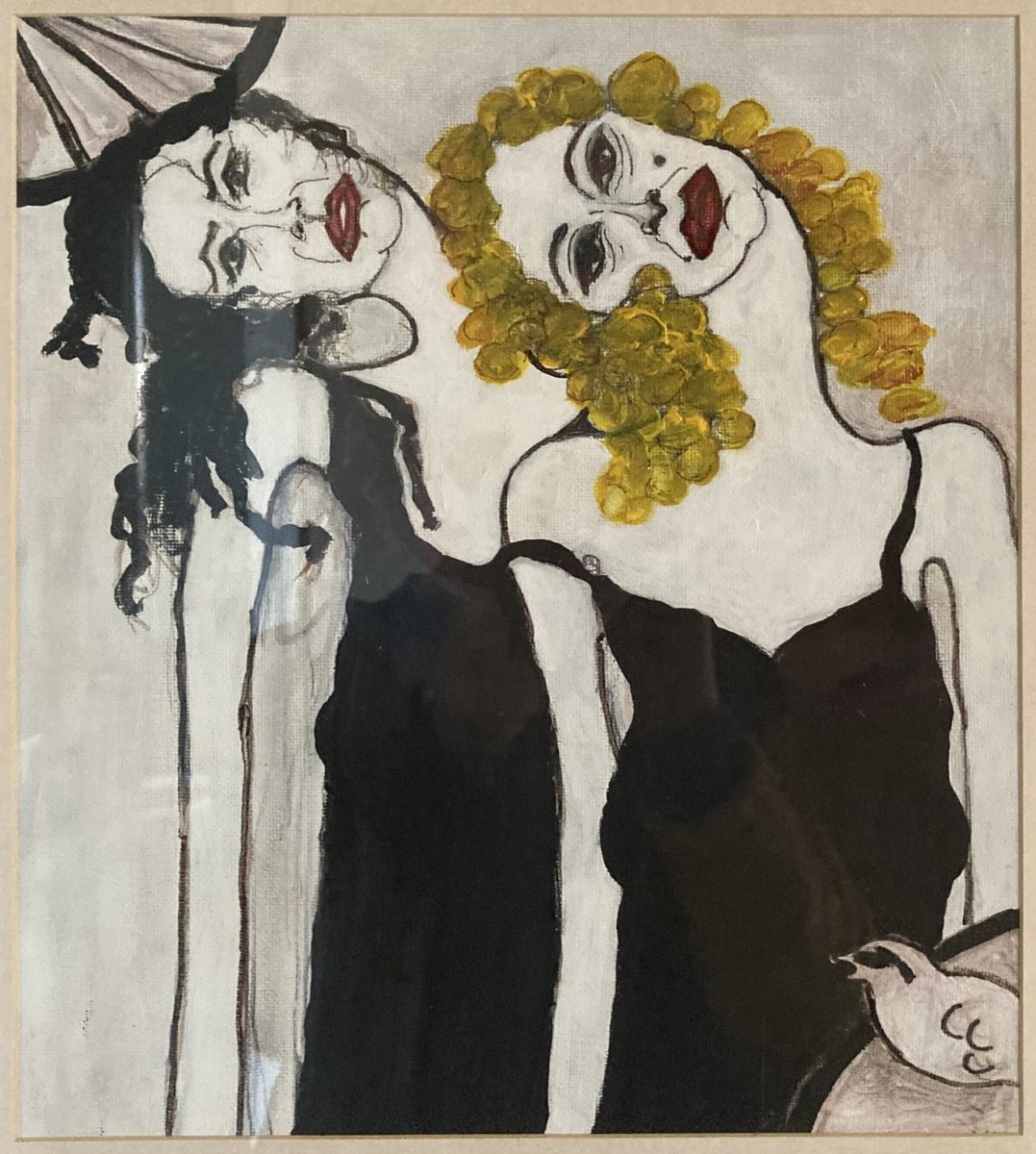 Two Twisted Sisters - sold original acrylic painting by Mary Kilpatrick