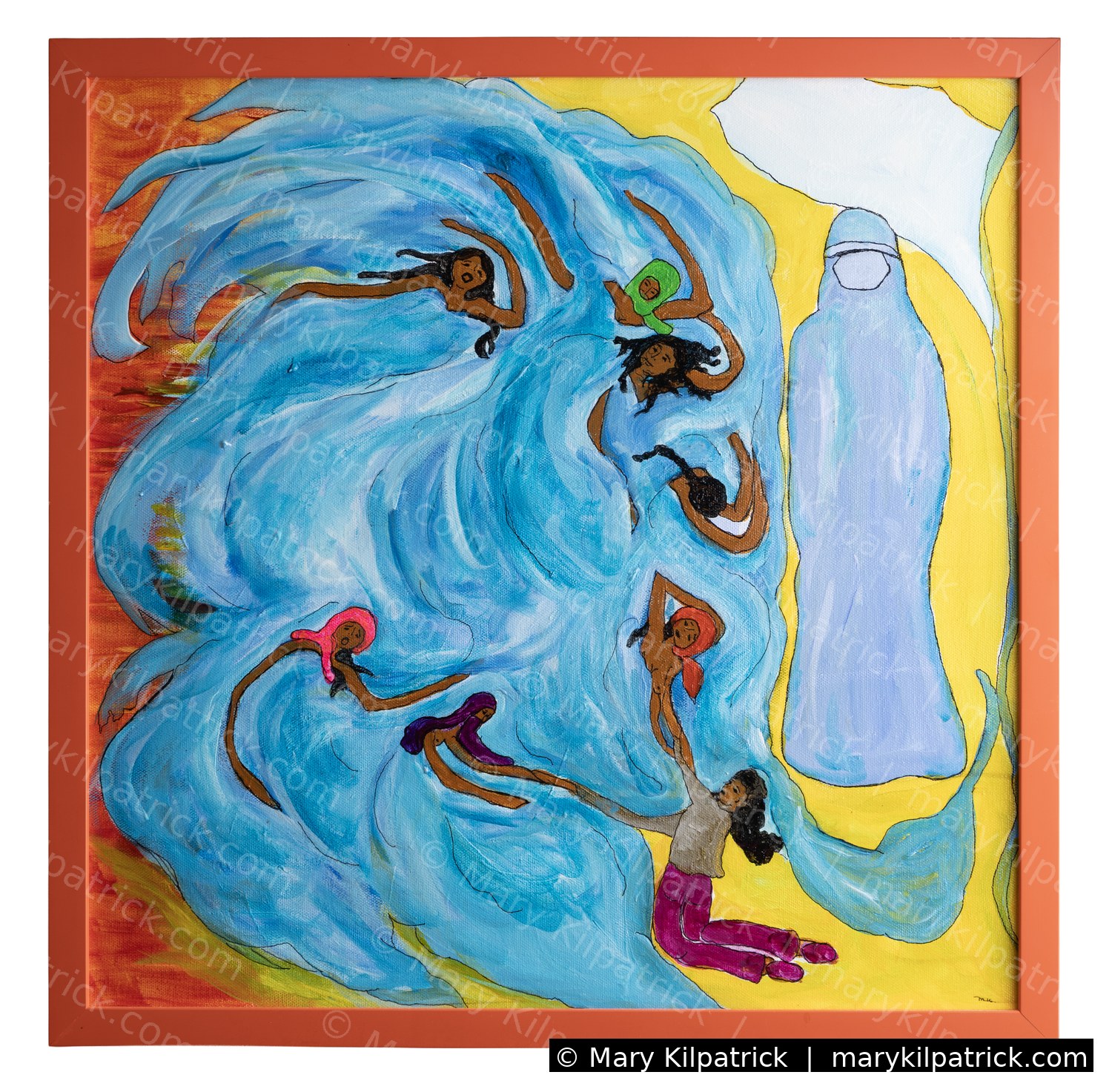 Original figurative painting 'Breaking Away' by Mary Kilpatrick — Acrylic on canvas, 21 × 21 in