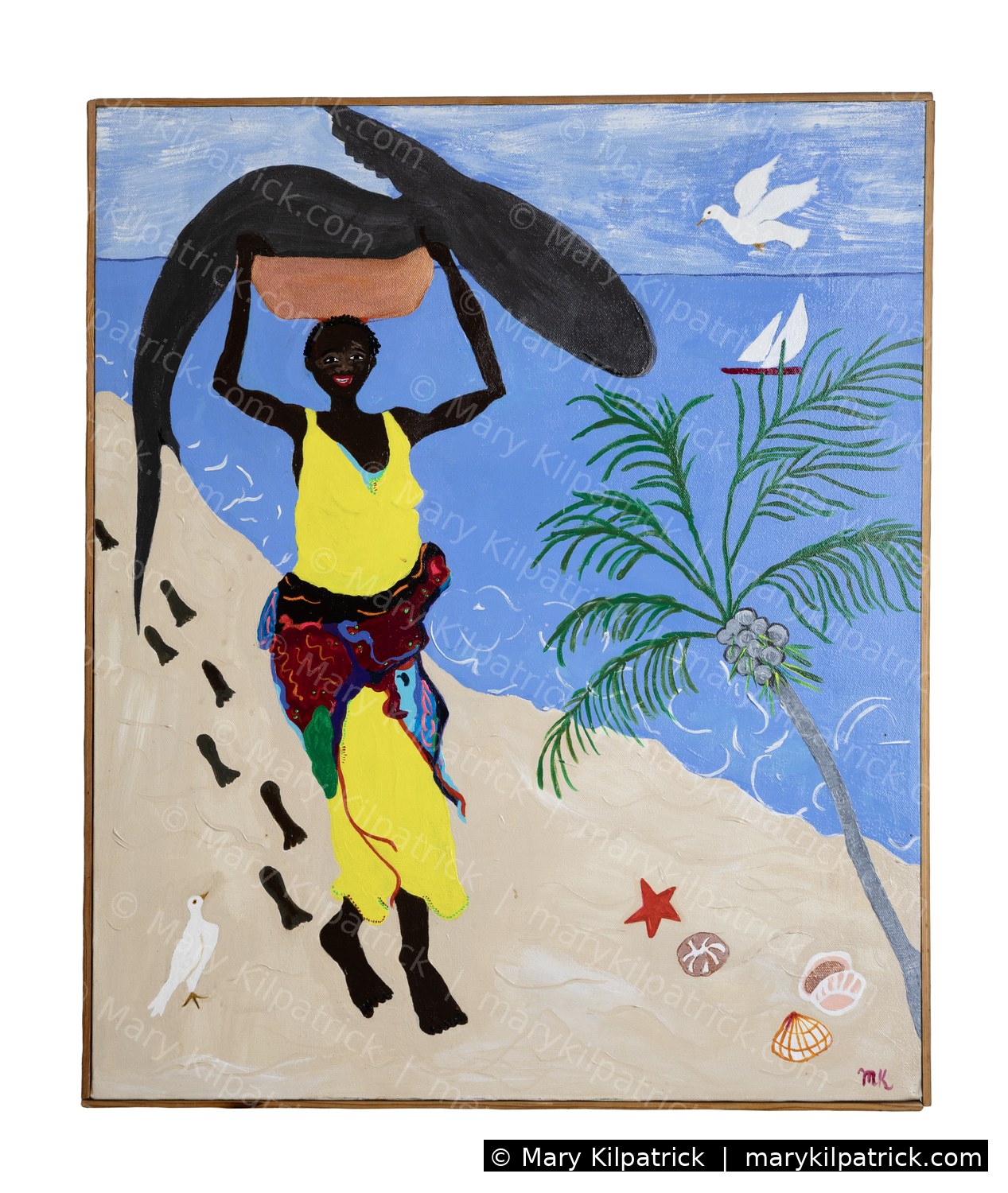 Original figurative painting 'Jamaican Hero' by Mary Kilpatrick — Acrylic on canvas, 30 × 24 in
