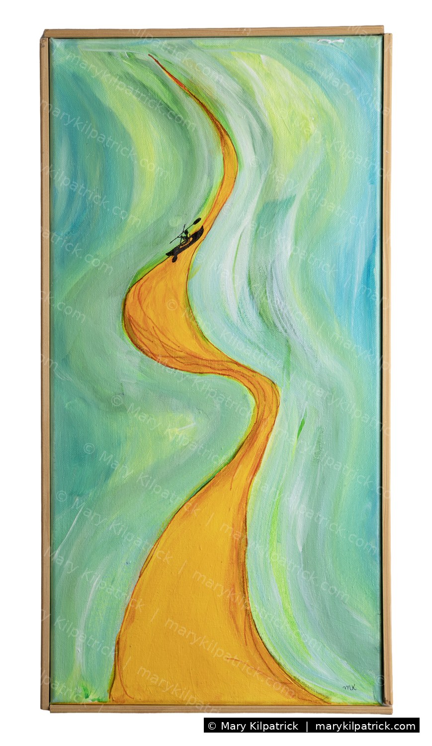 Original figurative painting 'Journey' by Mary Kilpatrick — Acrylic on canvas, 20 × 10 in
