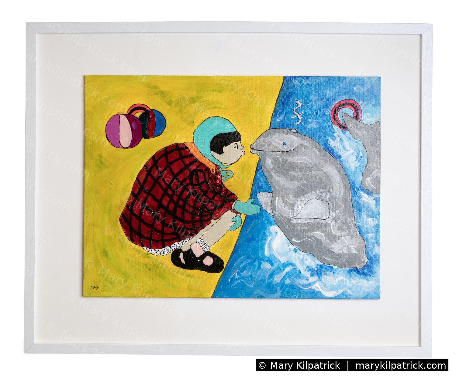 Original figurative painting 'Kissing Cousins' by Mary Kilpatrick — Acrylic on canvas, 16 × 12 in